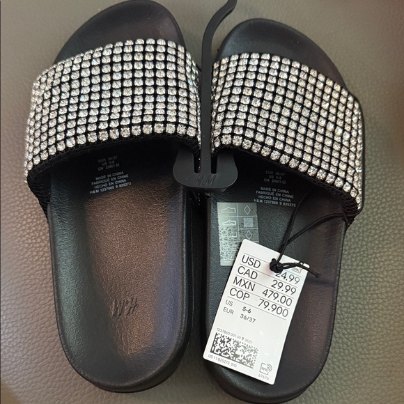 H&M Shoes - H&M Women's Black Sandals with Silver Accents